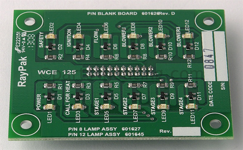 Raypak Printed Circuit Board Status Lights - Part Number: 007896F