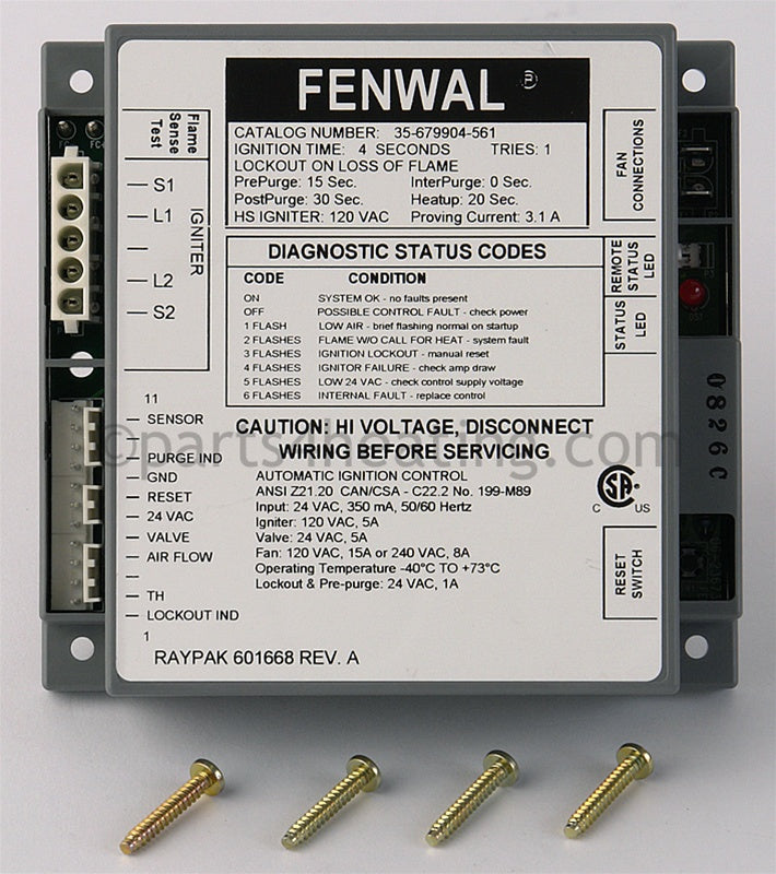 Raypak Ignition Control Hsi Single Try - Part Number: 009057F