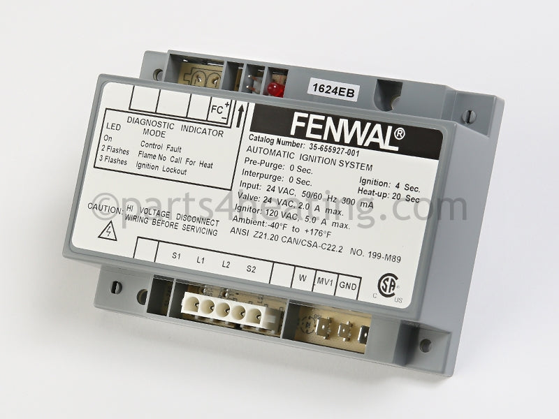 Fenwal Controls Inc. Ignition Control 24 Vac Hot Surface Ce/Csa - Part Number: 35-655927-001 &lt;/SPAN&gt; &lt;SPAN STYLE=&#39;COLOR: GREEN; FONT-WEIGHT:BOLD&#39;&gt;