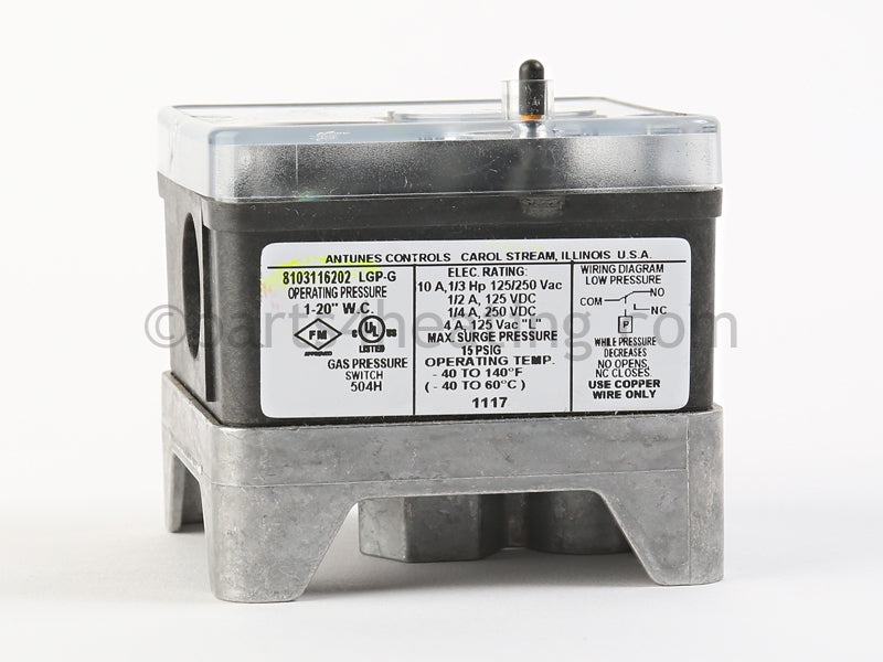 Rbi Low Gas Pressure Switch (Manual Reset) - Part Number: 11-0410