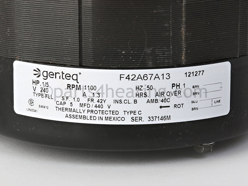 Reznor Fan Motor, 230/1/50Hz, Option Ak11. Model F Only. - Part Number RZ121277