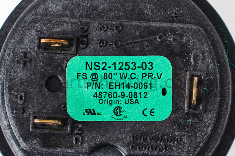 Rbi High Pressure Switch (.80 Wc) - Part Number: 14-0061