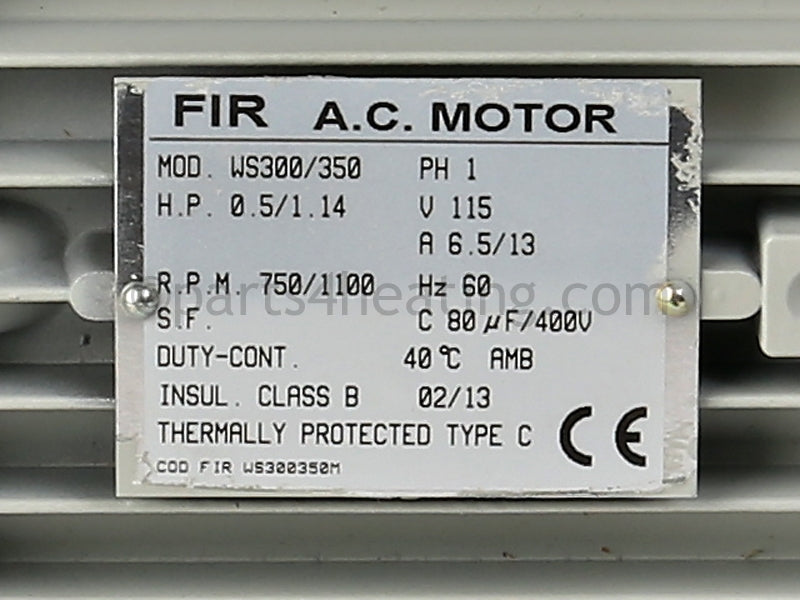 Reznor Fir A.C. Motor Ws300/350 Motor - Part Number RZ193850