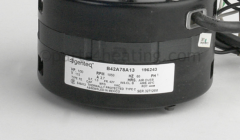 Reznor Fan Motor, 115V Open - Part Number RZ196243