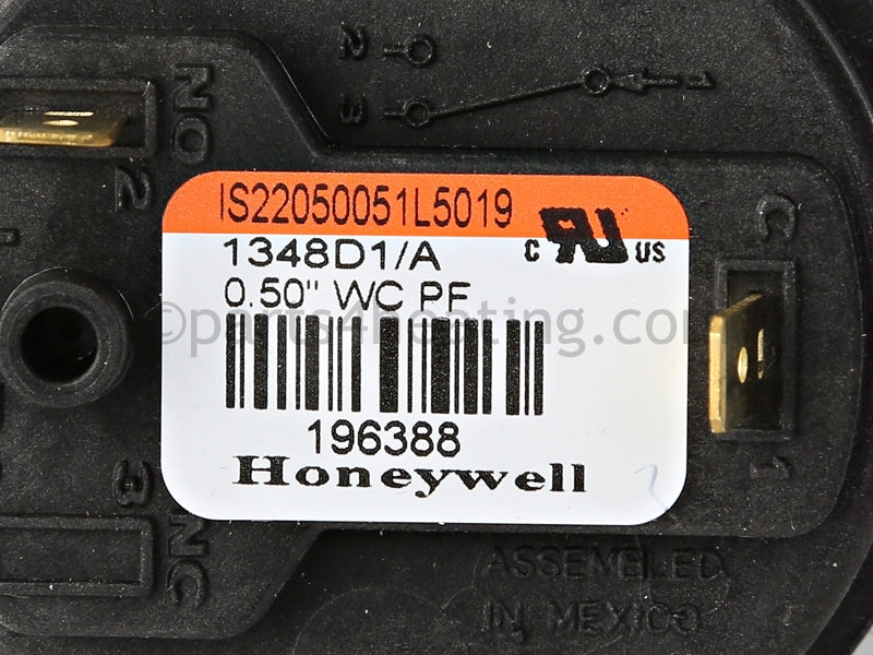 Reznor Honeywell Is22050051L5019 High Altitude Switch, 0.50 In., Orange - Part Number RZ196388