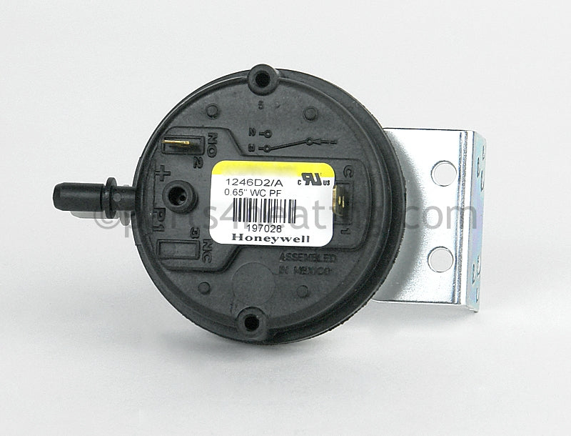 Reznor Pressure Switch, 0 To 6000 Ft., 0.65 In. W.C., Yellow - Part Number RZ197028