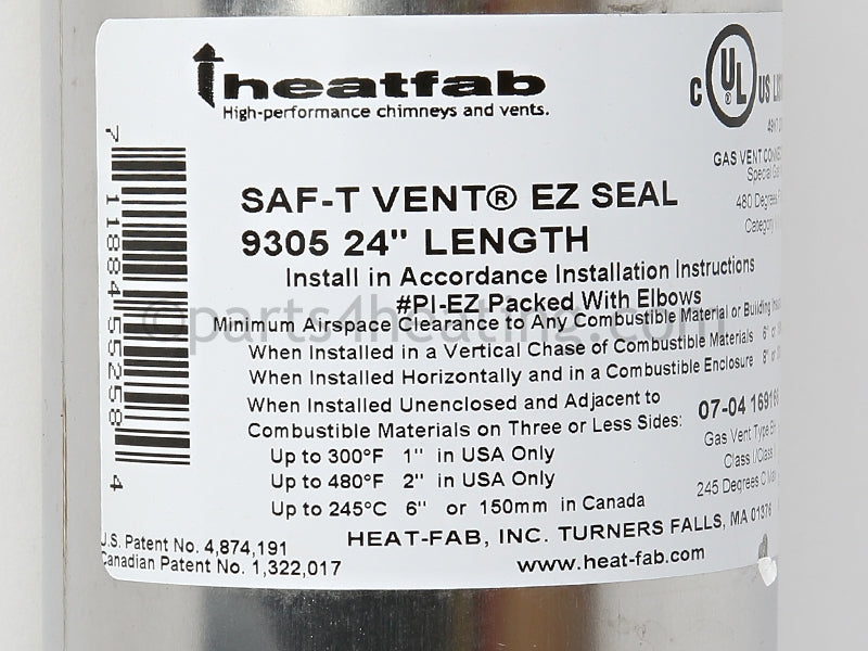 Laars Heating Systems Pipe Section 3&quot; X 24&quot; Stainless For Residential Accessory Kit - Part Number: 2400-411