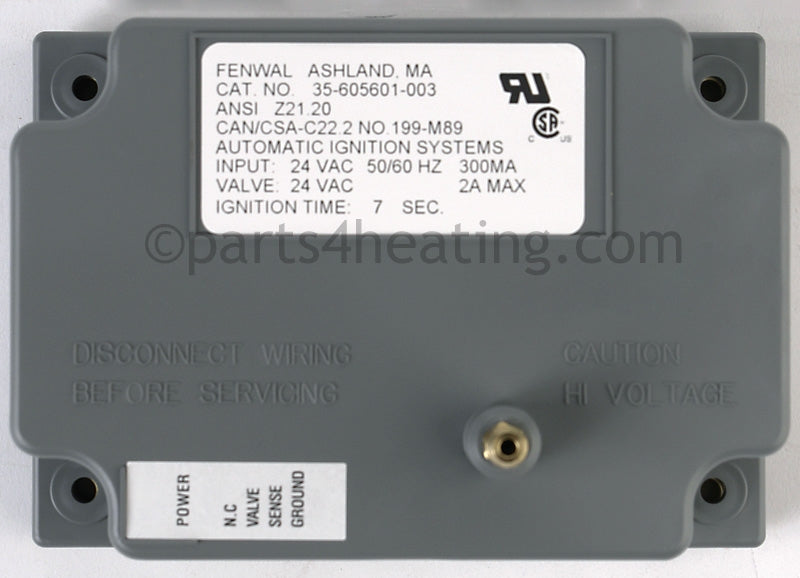 Fenwal Controls Inc. Ignition Control 24 Vac Dsi Csa - Part Number: 35-605601-003