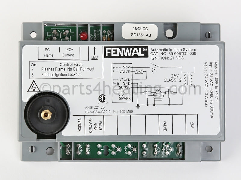 Fenwal Controls Inc. Ignition Control Board - Part Number: 35-608701-038