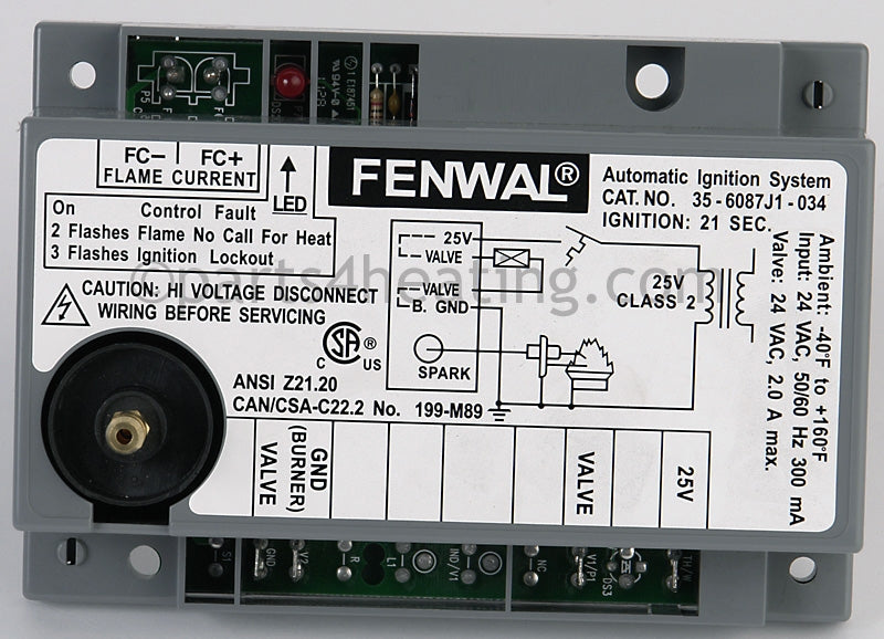 Fenwal Controls Inc. Ignition Control Board - Part Number: 35-6087J1-034