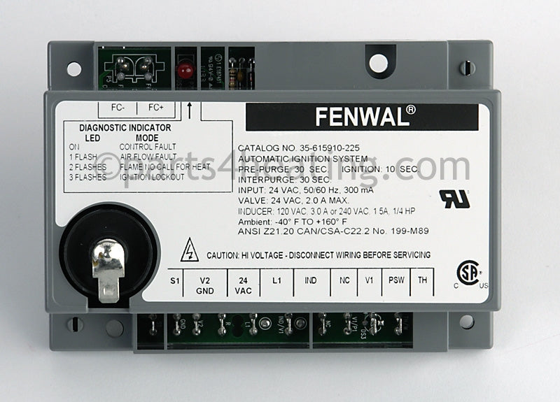 Fenwal Controls Inc. Ignition Control 24 Vac Dsi W/Blower Relay Csa - Part Number: 35-615910-225