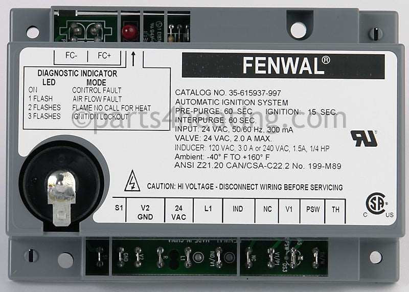 Fenwal Controls Inc. Ignition Control Board - Part Number: 35-615937-997