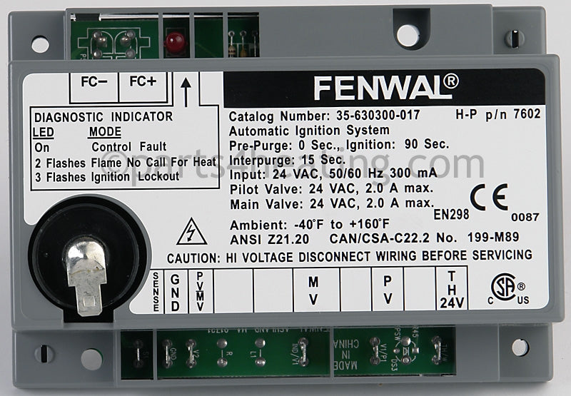 Fenwal Controls Inc. Ignition Control Board - Part Number: 35-630300-017