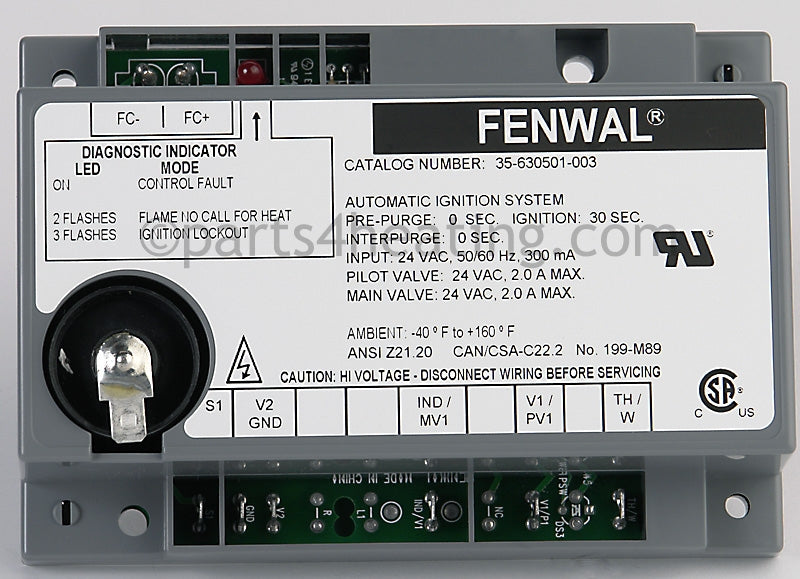 Fenwal Controls Inc. Ignition Control Board - Part Number: 35-630501-003