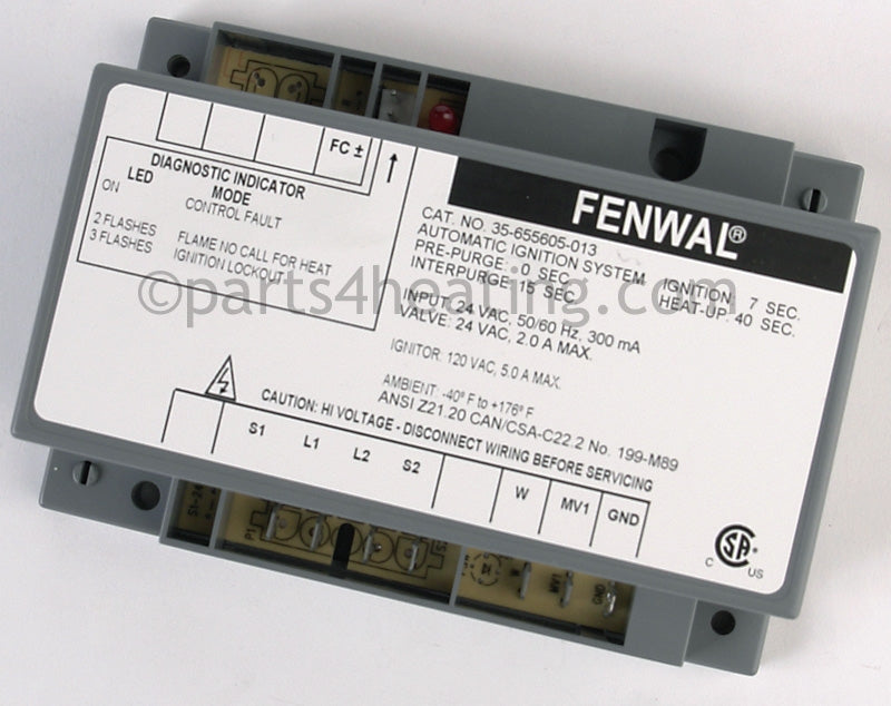 Fenwal Controls Inc. Ignition Control 24 Vac Hot Surface Csa - Part Number: 35-655801-013