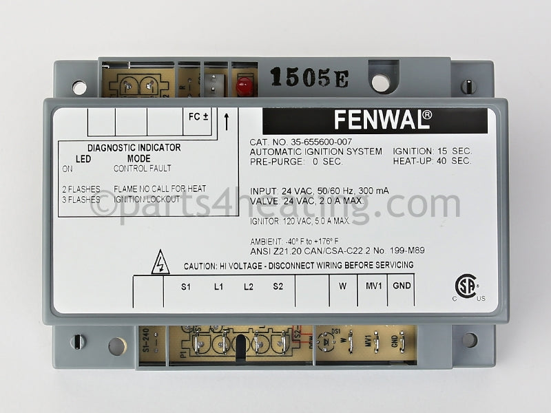 Fenwal Controls Inc. Ignition Control Module - Part Number: 35-655802-007