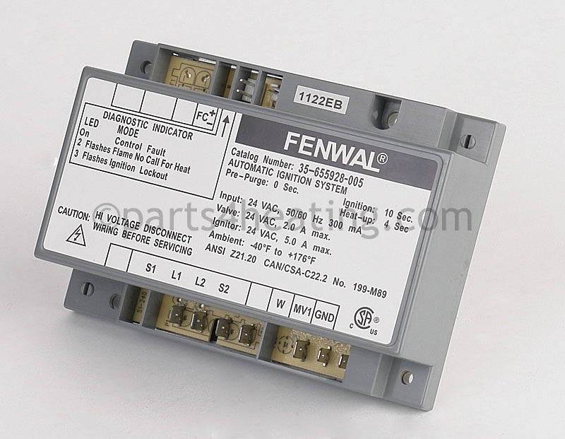 Fenwal Controls Inc. Ignition Control  24 Vac Hot Surface Ce/Csa - Part Number: 35-655928-005