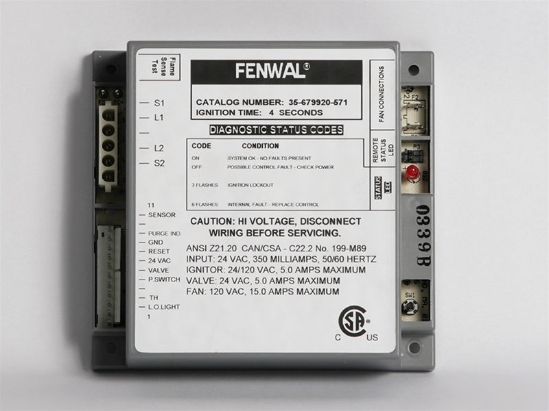 Fenwal Controls Inc. Ignition Control 24 Vac Proven Hsi Wblower Relay - Part Number: 35-679920-571