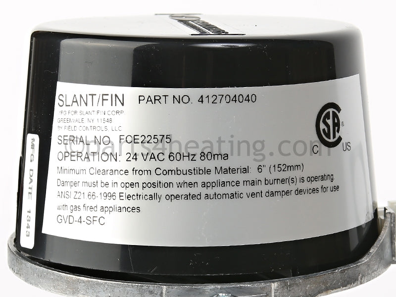 Slant/Fin 4 Inch Diameter Vent Damper - Part Number: 412704040