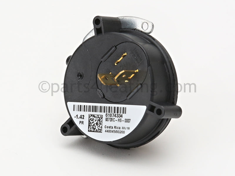 A.O. Smith AIR PRESSURE SWITCH,N.C.,-1.42 in. WC - Part Number 9009049005