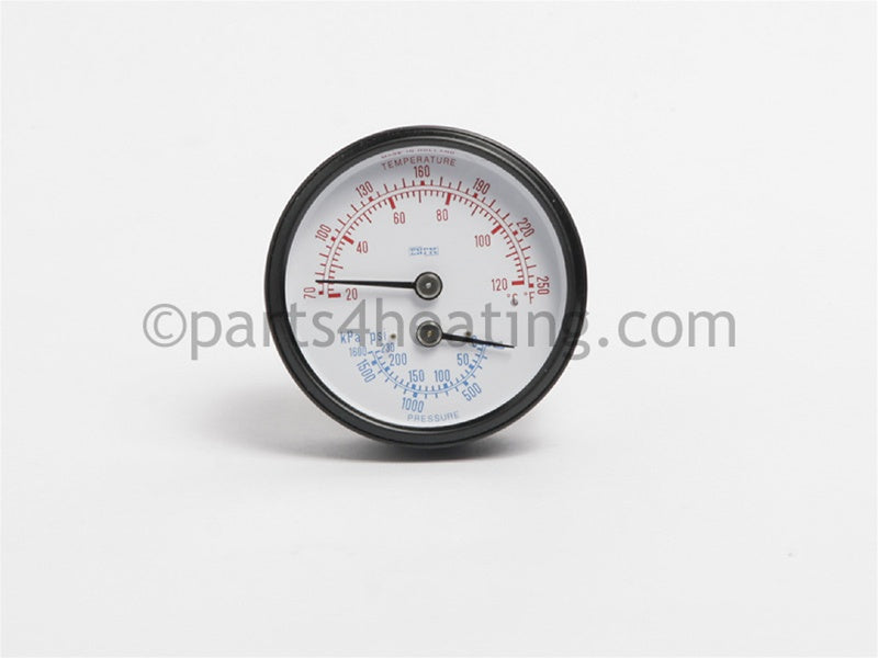 Laars Heating Systems Mt2H 0500 Mt2H 0750 Mt2H 1000 Mt2H 1250 Mt2H 1500 Mt2H 1750 Mt2H 2000 Mt2V 0500 Mt2V 0750 Temperature/Pressure Gauge - Part Number A0079000