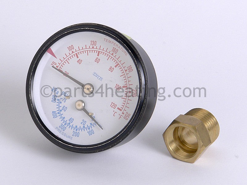 Laars Heating Systems Tl80, Tl00 Jvi / Jvh Jvi / Jvh 050 Temperature &amp; Pressure Gauge - Part Number A2000400