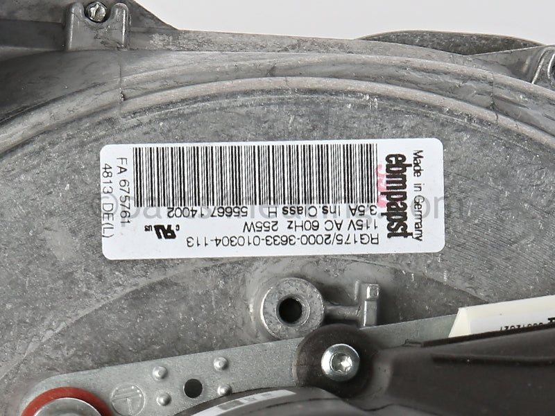 Laars Heating Systems Nth 399 Nth 500 Ntv 399 Ntv 500 Blower,Combust Air,Rg175 - Part Number A2113100