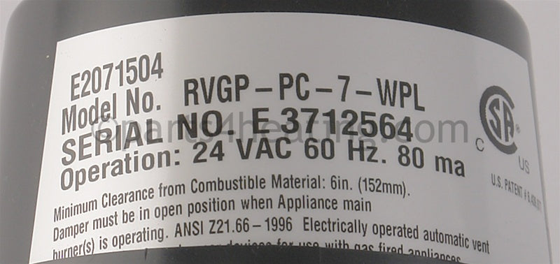 Laars Heating Systems Vent Damper Assembly, 7 In., Jvs, Jvt, 225 - Part Number: E2071504