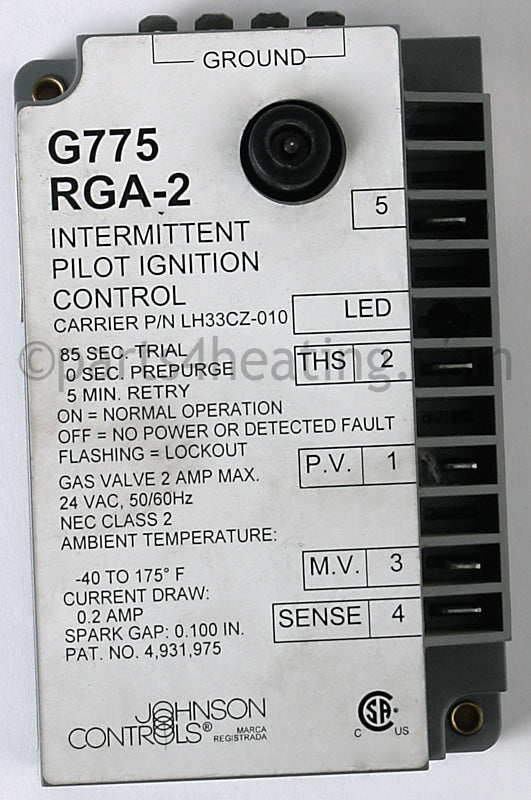 Johnson Controls Ignition Control Module, Fenwal Direct Replacement - Part Number: G775RGA-2