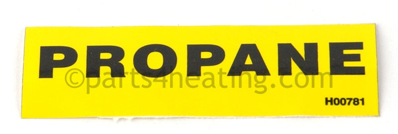 Laars Heating Systems Propane Gas Label - Part Number: H0078100